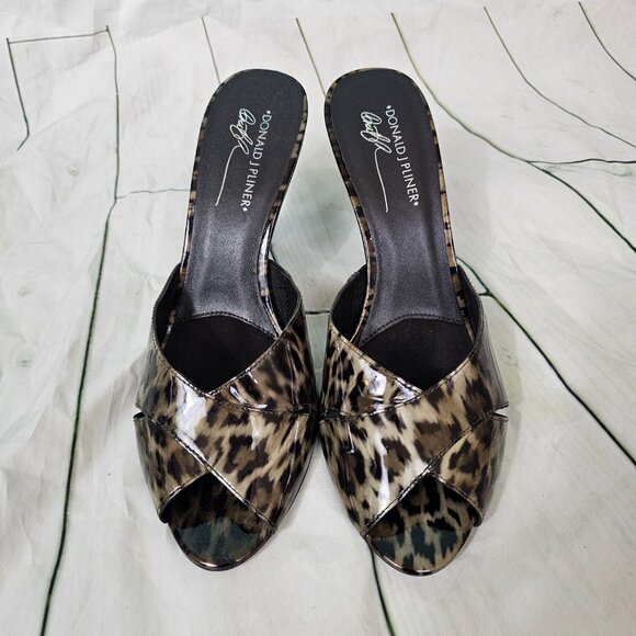 DONALD J PLINER Feigel Leopard Print Heels Slides~Size 11 M - Picture 6 of 11